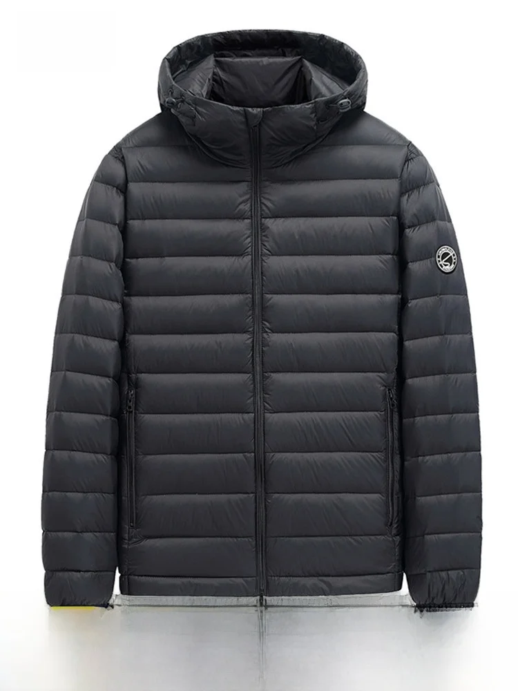 

Мужская короткая легкая пуховая куртка Snow Fly Весна 2026 с капюшоном, однотонная, для делового повседневного стиля, с наполнителем из рибон-волокна, городская мода