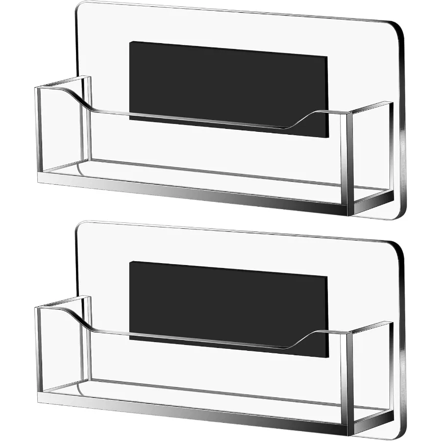 2개 아크릴 자석 명함 홀더 투명 플라스틱 명함 디스플레이 스탠드 가정 사무실 소매점 판매 부스용