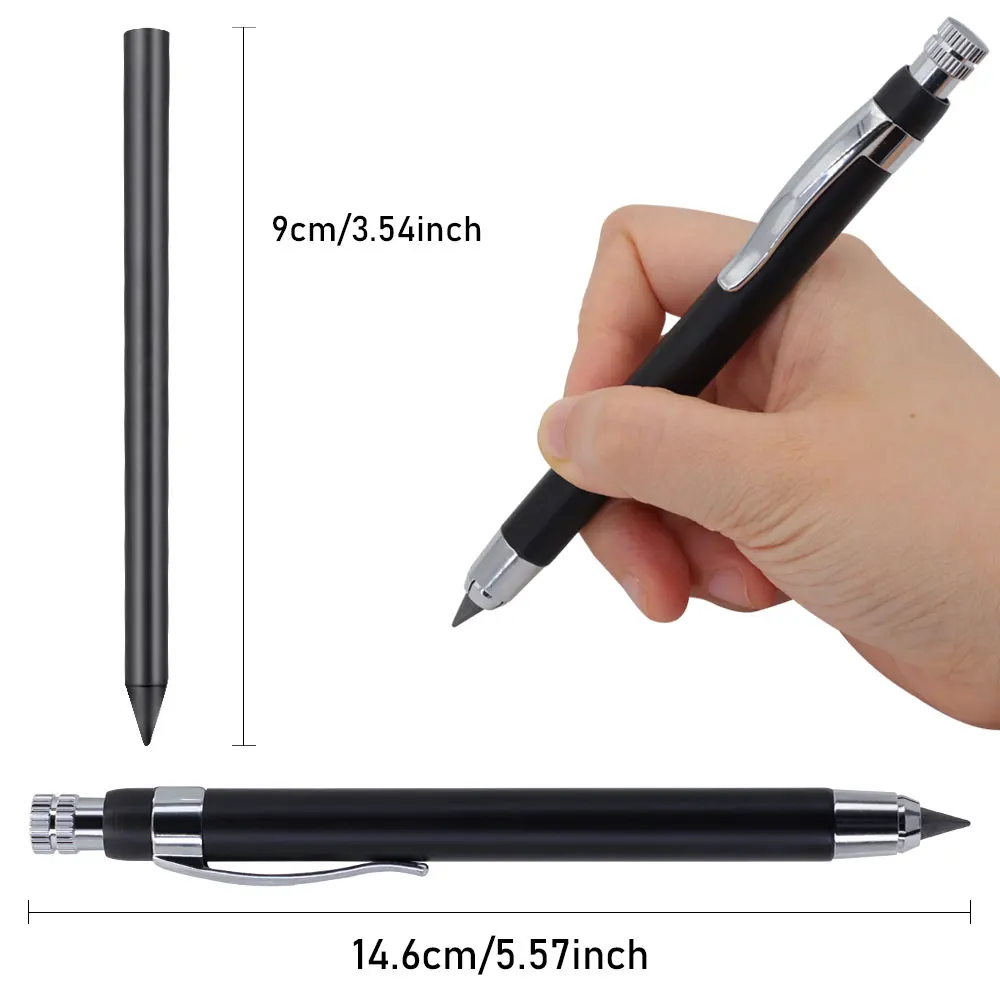 2 Stück/Set 5,6 mm Zeichen-Druckbleistift-Set mit 2B 4B 6B 8B Mine – professionelles Holzbearbeitungsstift-Technik-Zeichenwerkzeug – Detail 5