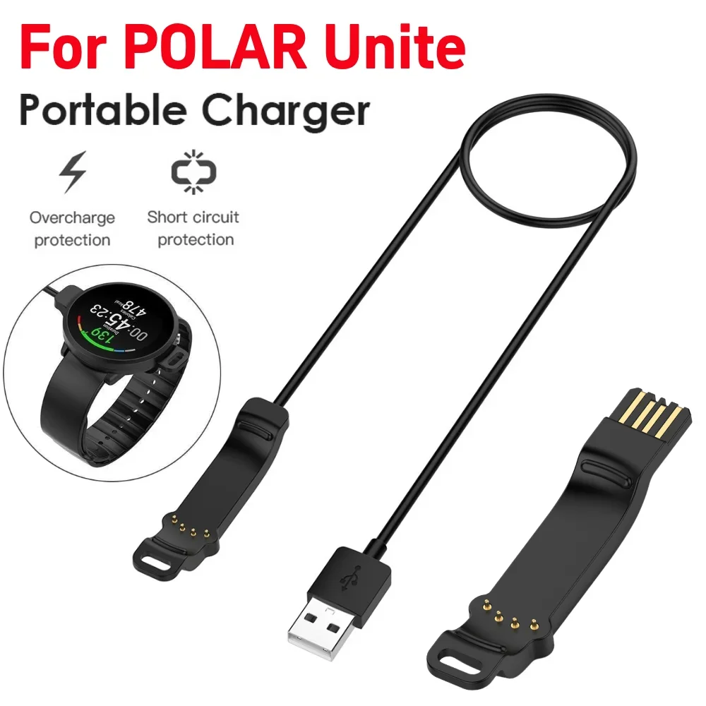 

USB-кабель для зарядки для спортивных часов Polar Unite, зарядное устройство, аксессуары для зарядки POLAR Unite, сменный зарядный адаптер 100 см