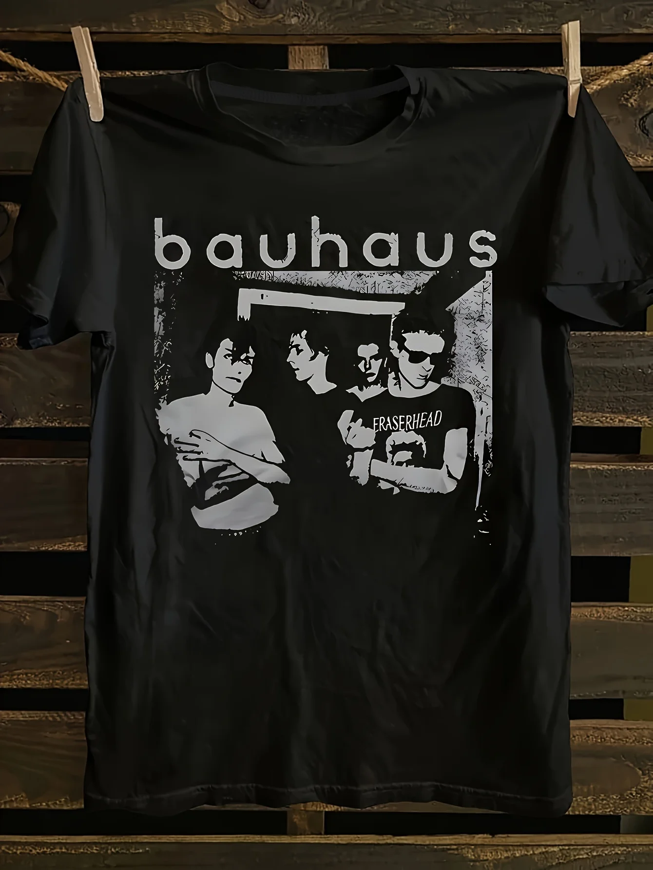 

1 piece of Bauhaus retro style unisex T-shirt with punk gothic black and white geometric pattern print graphic t shirts shirts