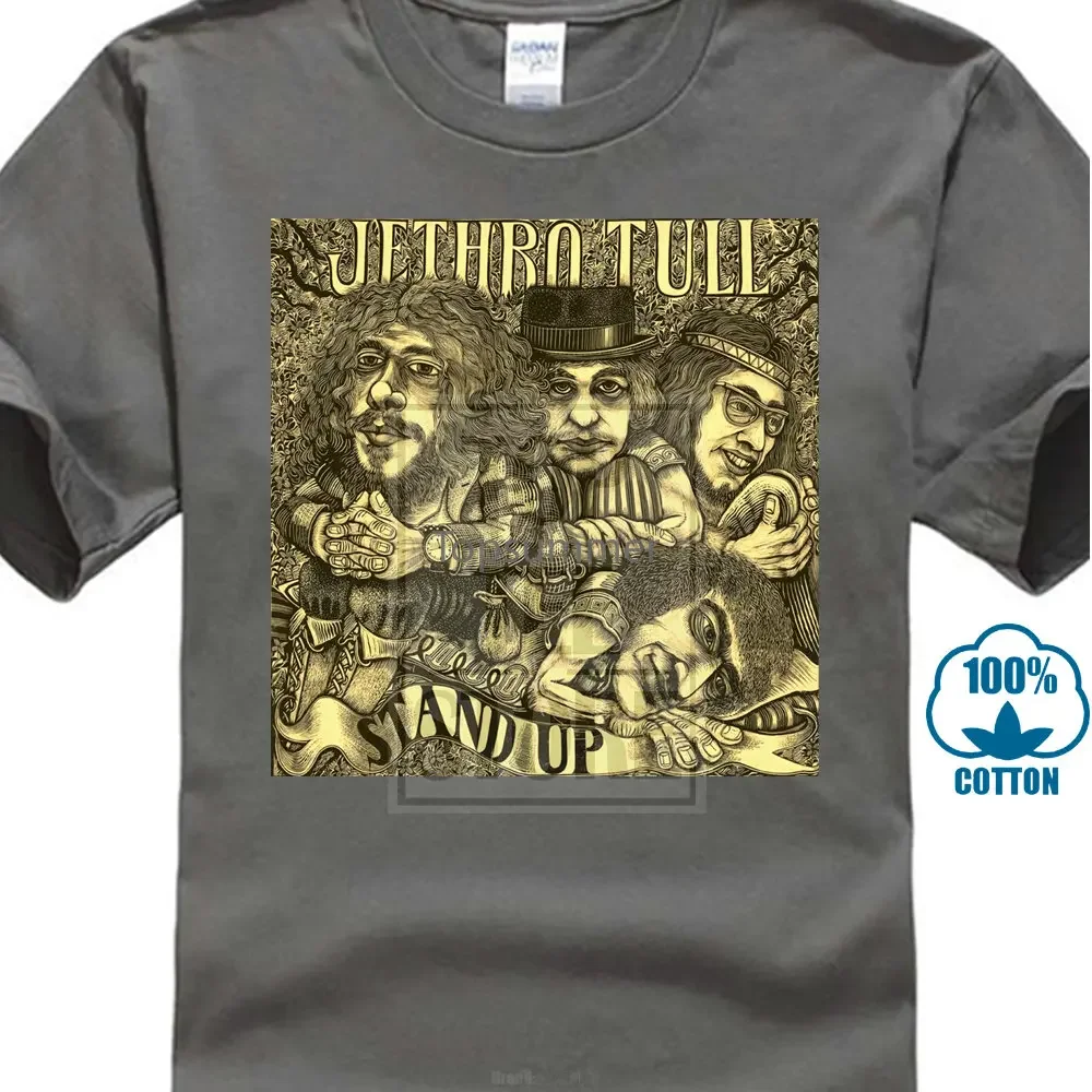 

Popular Jethro Tull Stand Up English Rock Band Men'S Black T Shirt Size S 4Xl