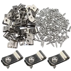 Clips para valla de alambre, 100 piezas, abrazaderas de alambre para valla de aluminio, alambre soldado de calibre 12-16 a madera, Metal o valla de vinilo