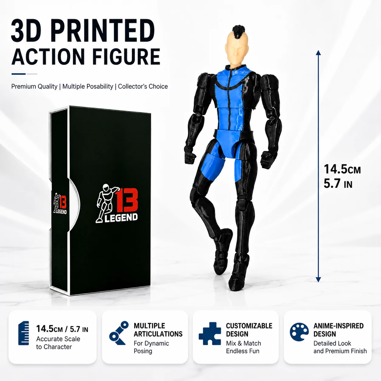Legend13 3D Printed Invincible Mohawk Mark Action Figure T13 3D