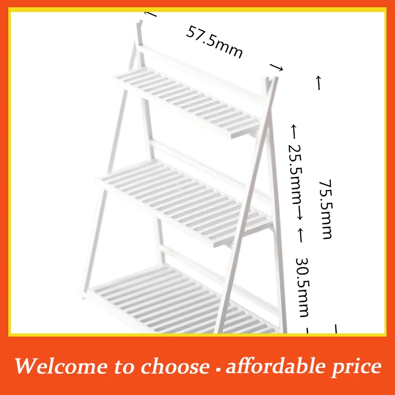 

1pc new 1:12 Dollhouse Mini Flower Stand Rack Three-tiered Bookshelf Model Decor Toy