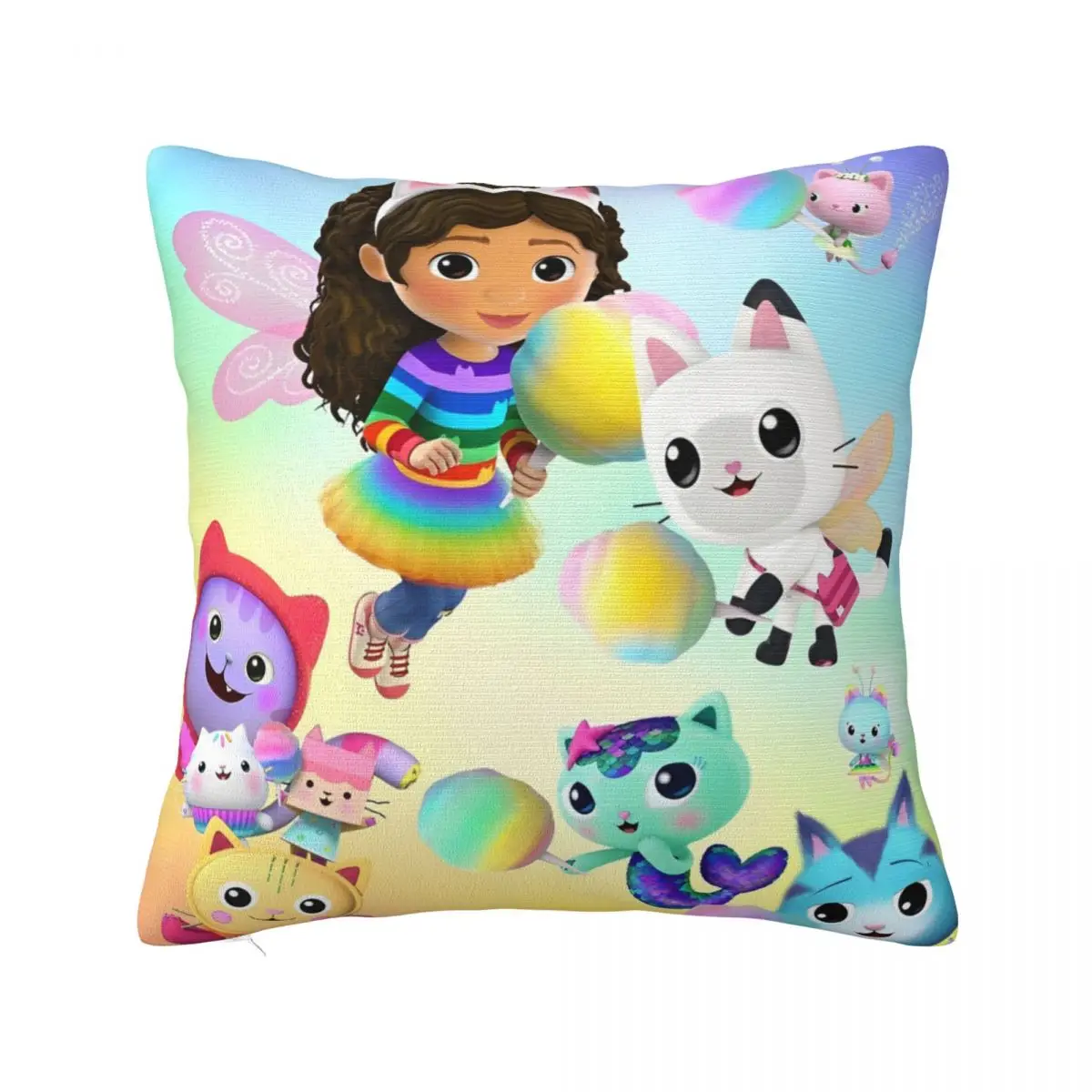 Cartoon Cat Cute Gabbys Dollhouse Pillowcase Double-sided Printing Cushion Cover Decor Pillow Case Cover Bed Zipper 40X40cm