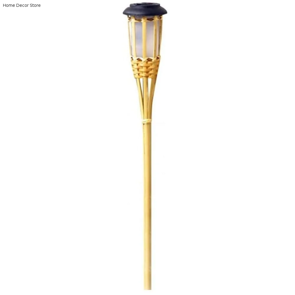 Landscape Garden Decor Waterproof Solar Flame Light Automatic Creative Torch Light Handcraft Led Bamboo Flame Lights Outdoor