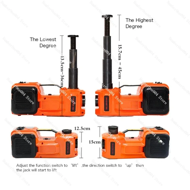 12V 5Ton Car Jack Tire Jack Electric Hydraulic Jack Lift Car lift Tire Inflator Flashlight Safe Hammer 3 in 1