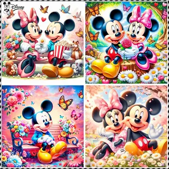 Disney diamantový obraz Minnie Mouse mozaika Mickey Mouse kreslený motýl příroda nástěnný obraz s kamínky 10 nejlepší prodej Diamantová malba Mickey Mouse - №2