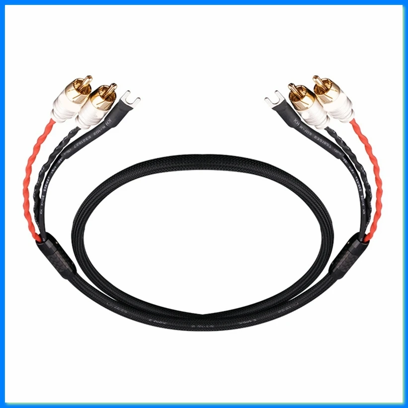 Fever Level Singing Arm Signal Cable Double Lotus with Ground Wire Oxygen Free Copper LP Turntable Cable Audio Cable-DTA9