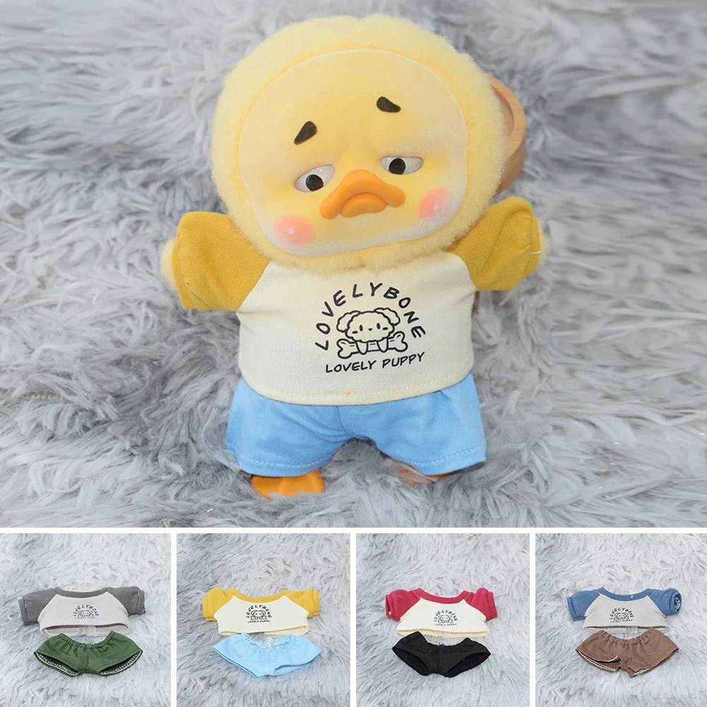 17cm Mini Plush Doll'S Clothes Outfit Accessories For Labubu Idol v1 V2 sportswear casual wear T-shirt sneakers cap Clothing