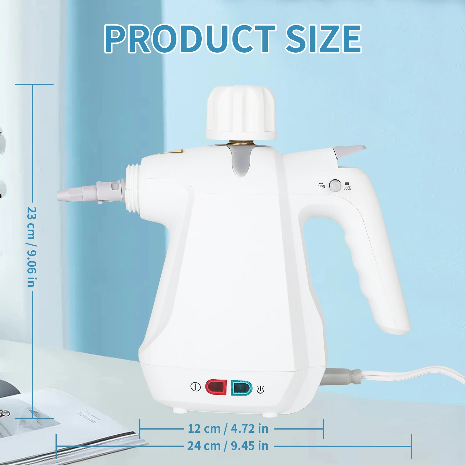 ESUPER Pressurized Steam Cleaner Handheld Multi-Surface Natural , for Home Use, Cleaning Floor, Upholstery, Grout and Car