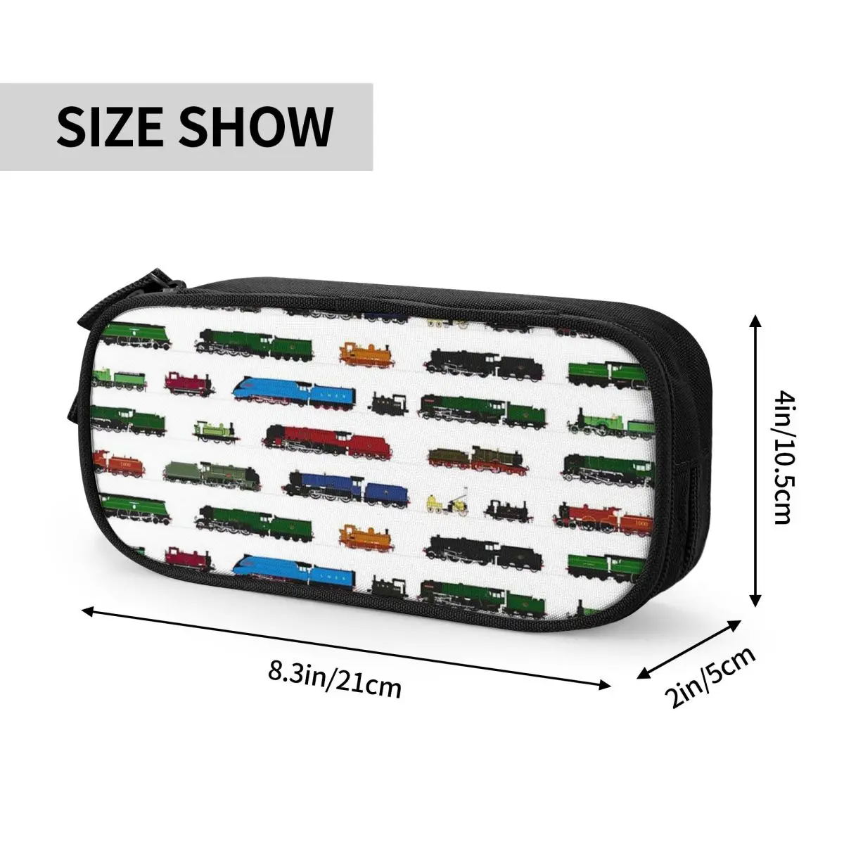 Iconic British Steam Trains Pencil Cases Large Storage Pen Bags Pen Box Pencil Pouch For Boys Girls Students Stationery Office