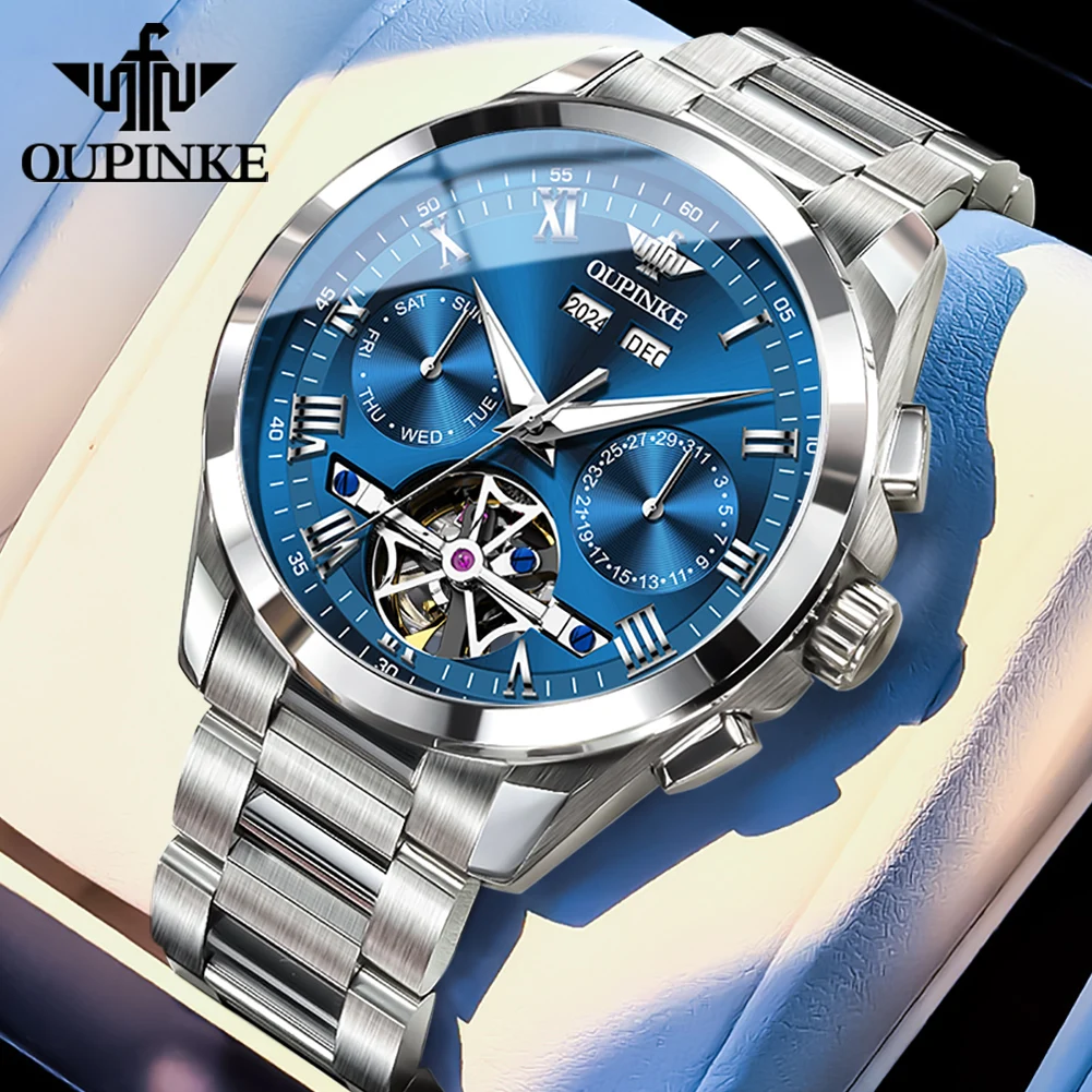 

OUPINKE 3281 Men Original Luxury Watch Fully Automatic Mechanical Waterproof Sapphire Mirror Watch Top Calendar Week Men Watch