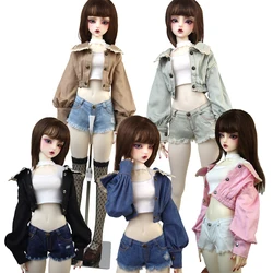 Fits 1/3 1/4 BJD Doll Clothes DD SD Toy Ball Joint Doll Accessories Fashion Jackets Denim Skirts Gift for Girls