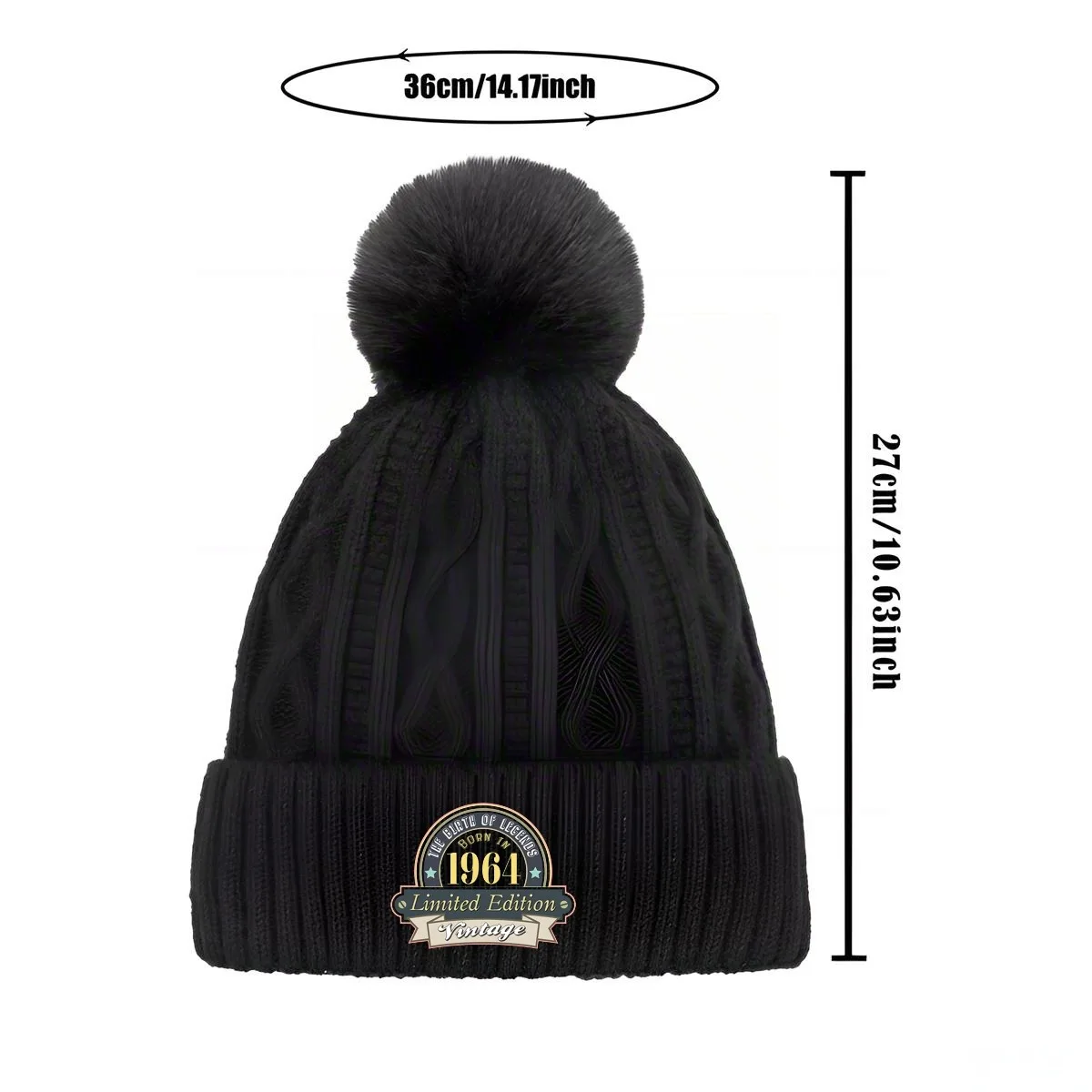 إصدار 1964 من Yintage New Unisex Pom Pom Knit - قبعة شتوية دافئة متعددة الألوان مع تصميم طباعة أنيق بالنسبة لي #5