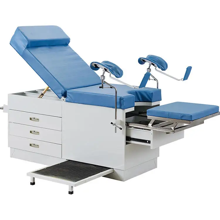 Gynecological Examining Table Popular Gynecology Examination Bed with Drawers in Hospital