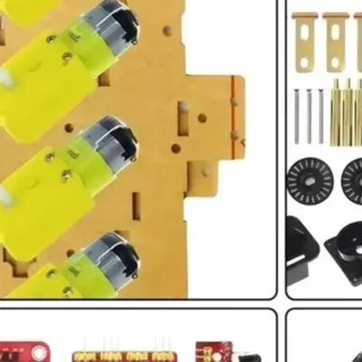 For 4WD Robot Car Kit for STEM Learning with Line Following Infrared Sensing Encoder Measurement and Compatibility with R3 Board