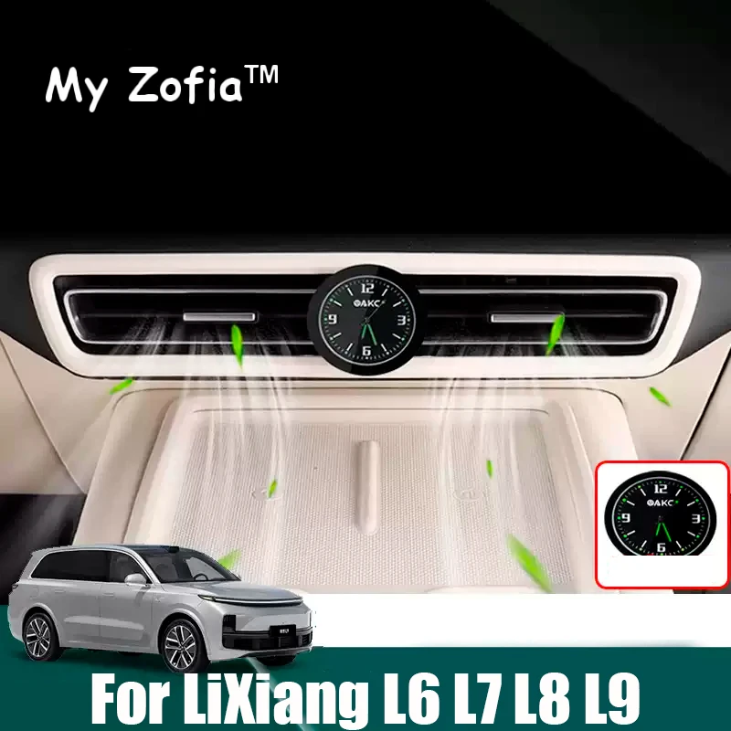 

For Lixiang L6 L7 L8 L9 2023 2024 2025 Car Clock Central Control Air conditioning outlet cover Quartz watch Decor Accessories