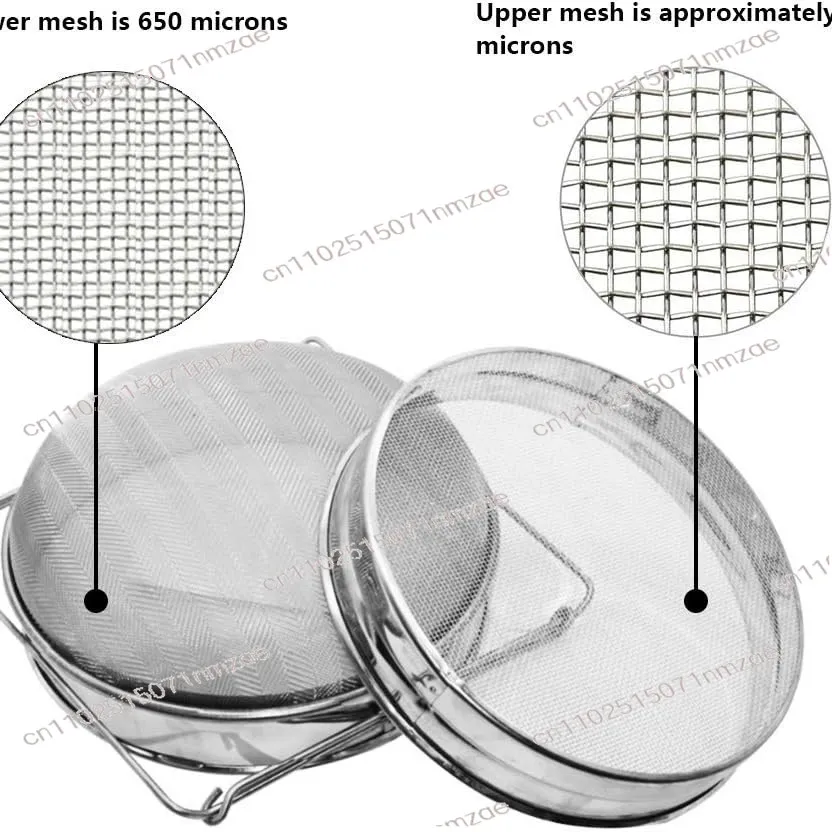 Stainless Steel Double Sieve Honey Filter, Impurity Strainer Professional Beekeeping Tool for Garden Use