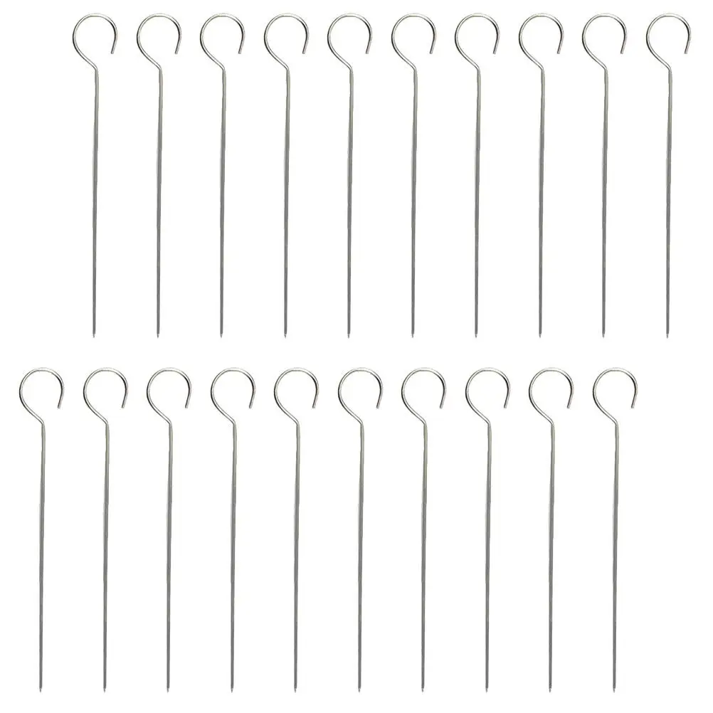 

20 шт. стальных шампуров «Гусиный хвост» для мяса и овощей, многоразовые металлические палочки для гриля, для кемпинга, пикника, барбекю