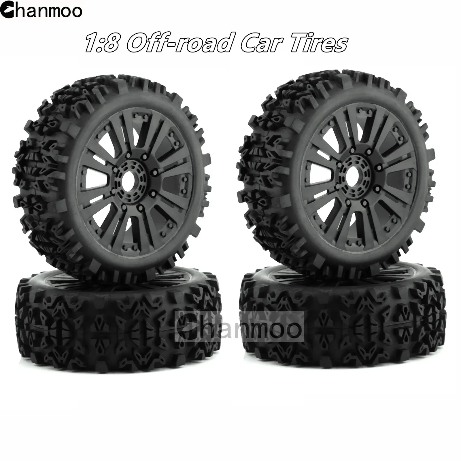 1/8 Off-road Car Tires Buggy Wheels Tyres With 17mm Hex for 1:8 RC Car KYOSHO HPI LOSI HSP GT2 Hobao Redcat Axial Traxxas Vkar