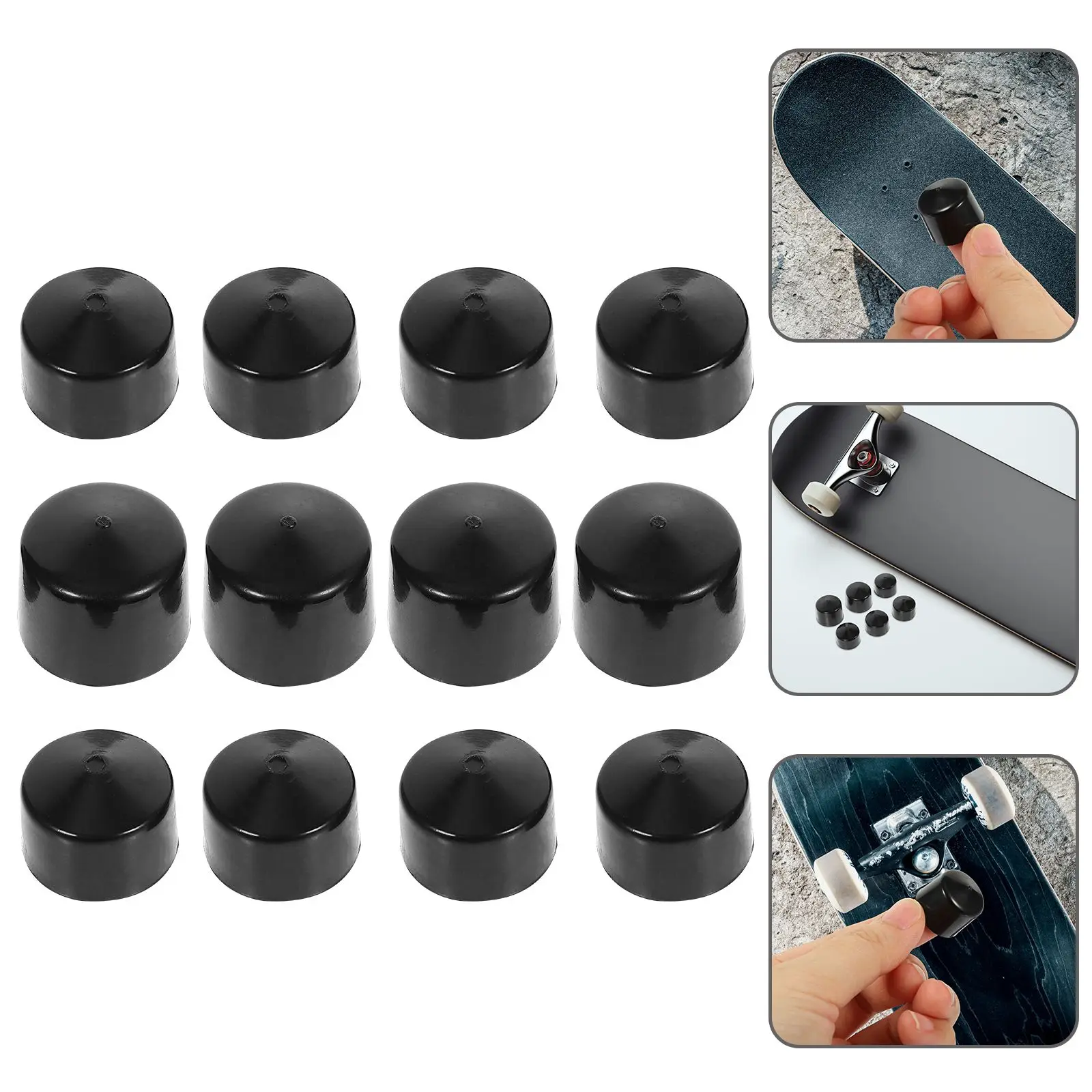 

2 Sets Skateboard Accessories Pivot Cups PU Material Black Color Replacement Kits Trucks Fits Most