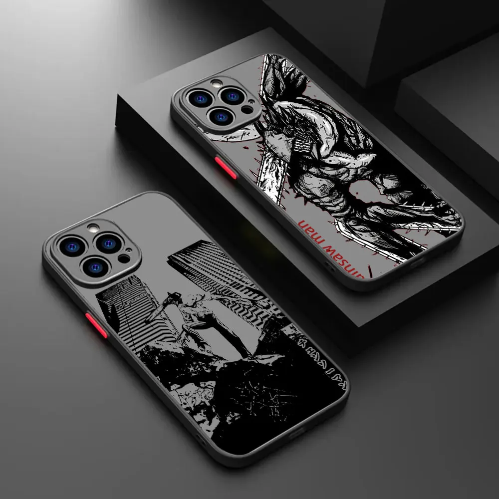 Denji Power Chainsaw Man Matte Shockproof Phone Case Cover For APPLE iPhone 12 11 8 7 6 6S X XS XR PRO MAX PLUS 5G