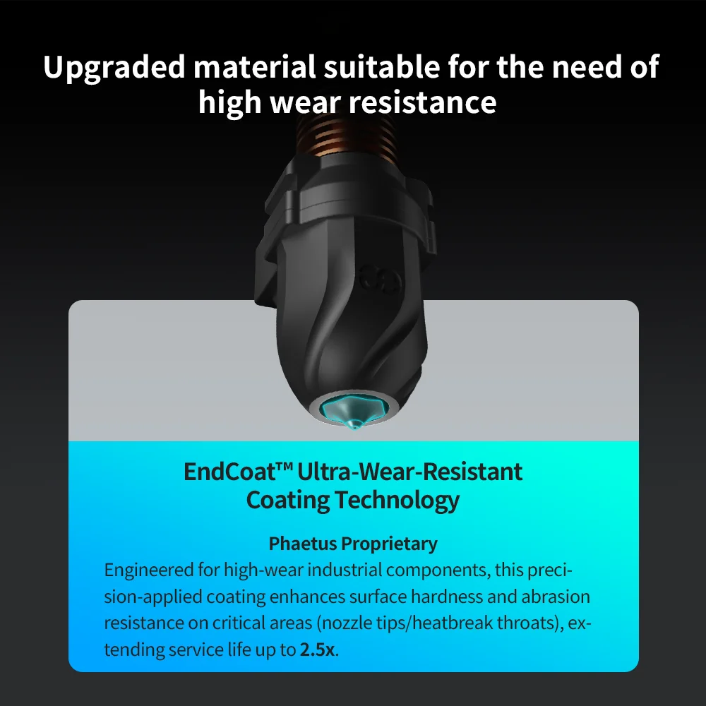 Phaetus AD5M 5M Pro Conch Hotend High Quality with Detachable Nozzle 0.25 0.4 0.6 0.8mm For Flashforge 3d Printer