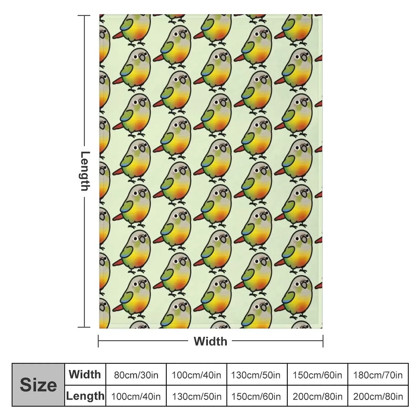 Chubby Pineapple Green Cheek Conure Throw Blanket Bed covers Luxury St Blankets