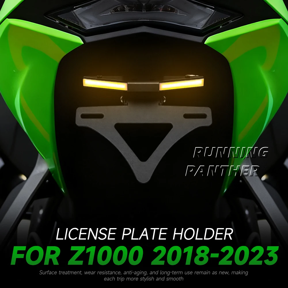 

Motorcycle Tail Tidy Fender Rear Tail Bracket Integrated Turn Signal License Plate Holder FOR Kawasaki Z1000 2018-2023