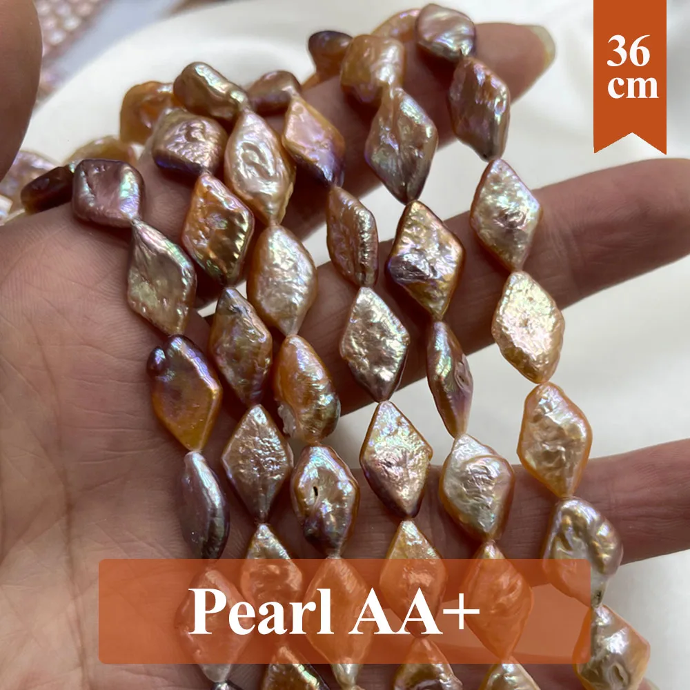 Natural Freshwater 100% Pearl Beads Diamond Shape Pearl Loose Spacer Beaded for Making DIY Jewelry Necklace Bracelet 8x14mm
