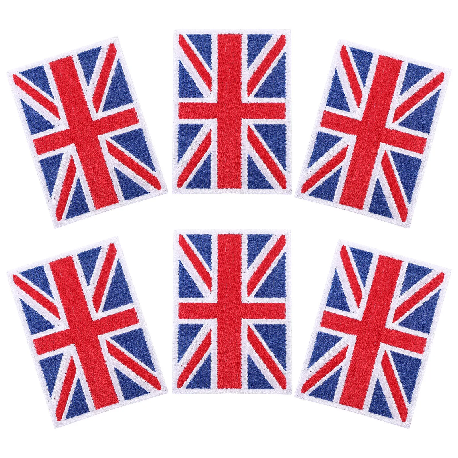 6Pcs Embroidery DIY Cloth Patches Flag Design Hole Repairing Decorative Applique for Clothes Bags Hats Jeans Fashion Accessories