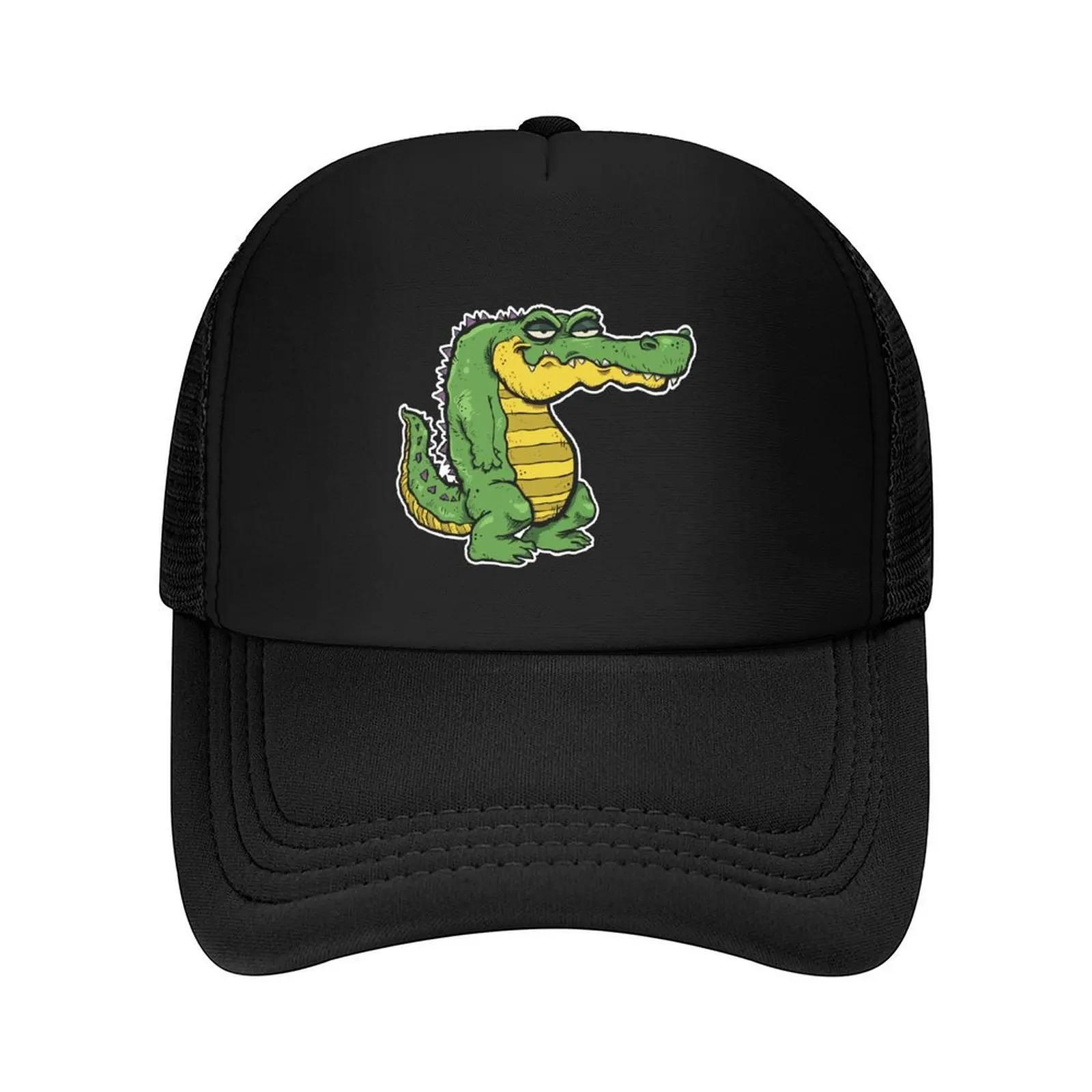 

A cartoon style artwork of a lazy alligator Baseball Cap Horse Hat hats on offer summer hat Rugby Girl Men's