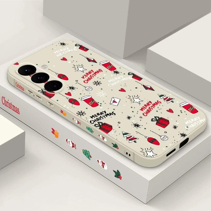 Cartoon Christmas Pattern Case For Samsung Galaxy S25 FE S26 S24 S23 Ultra A18 A57 A17 A56 A37 A16 A36 A55 A54 Soft Phone Cover