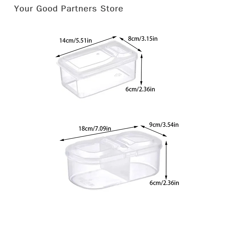 Kitchen Storage Box Condiment Boxes Double Compartment With Lid Sealing Jar Refrigerator Organizer Box For Food Fruit