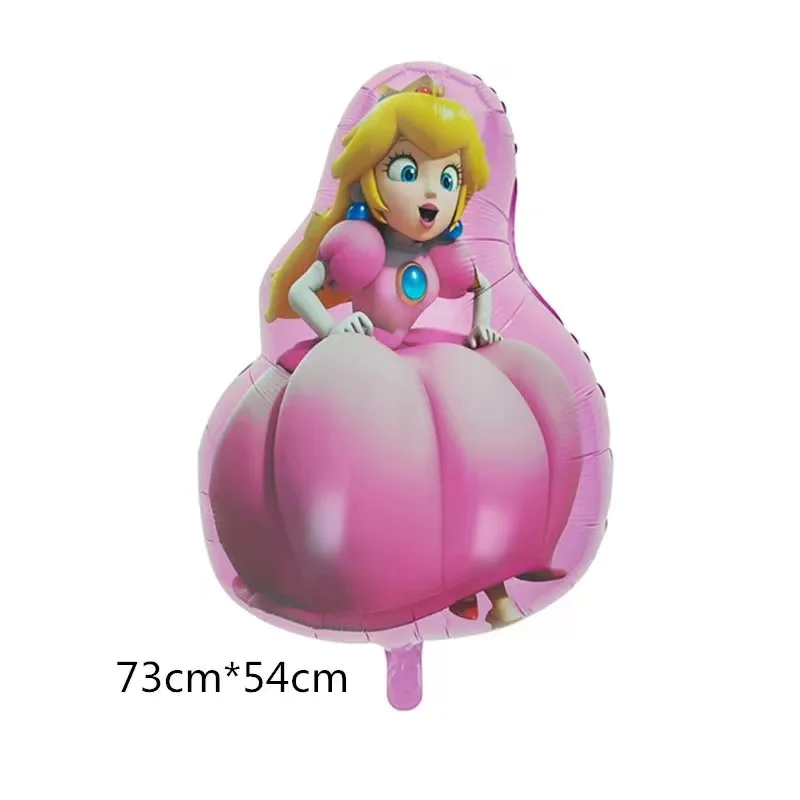 Cartoon Peach Princess Party Balloons Set, Balão de látex de hélio, Baby Shower, Decoração de aniversário, Kids Toy Gifts, 6pcs