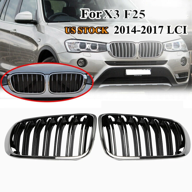 

Car Front Kidney Grille Grill Fit For-BMW X3 F25 /X4 F26 2014 2015 2016 2017