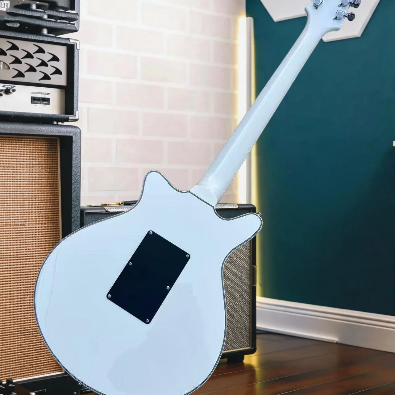 Fireplace 1963 Brian May Red Special White Offset Body Electric Guitar Triple Tri-Sonic Pickups Queen Band Rock Replica
