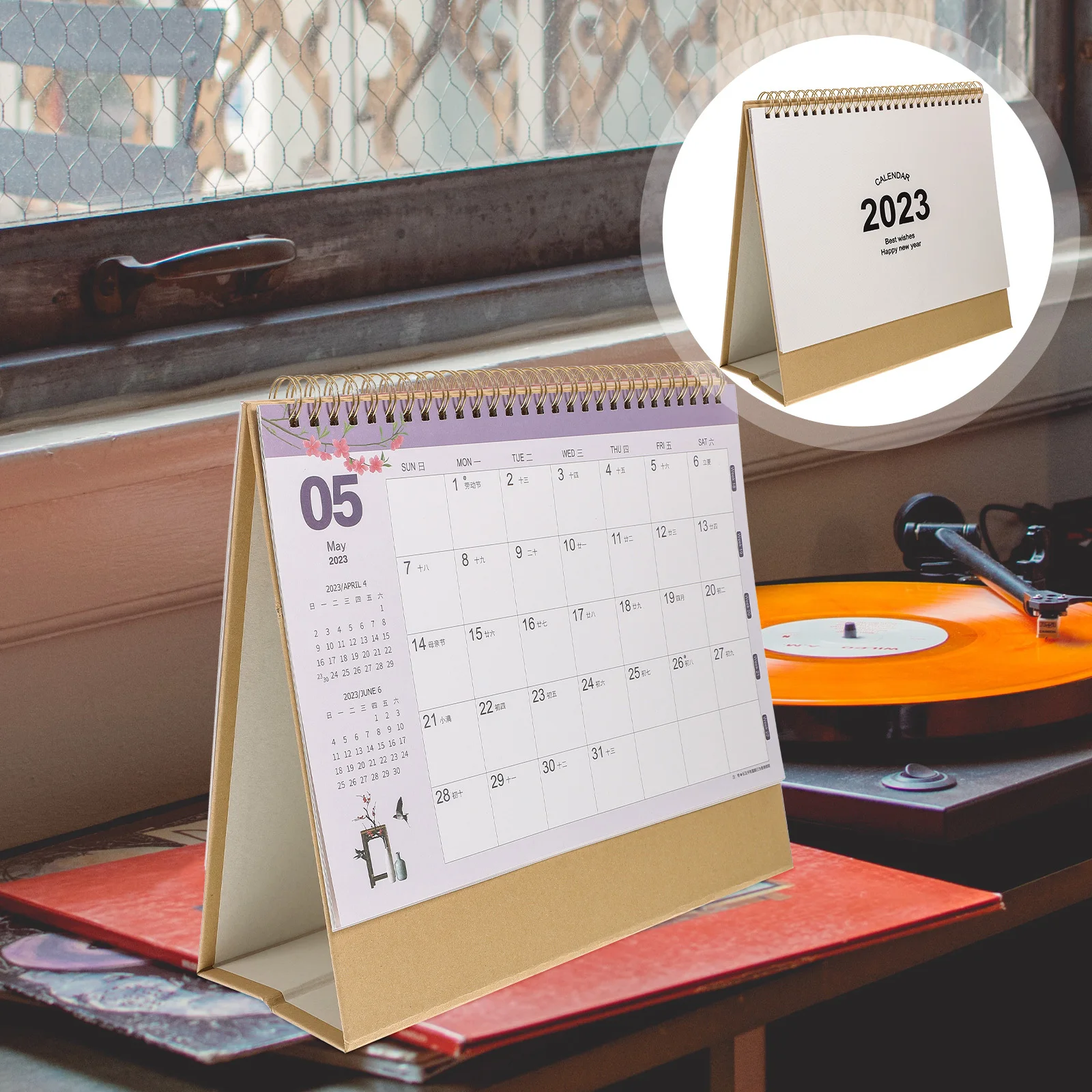 

Calendar Desk Monthly Office Home Decoration Standing for Simple Style Decorative