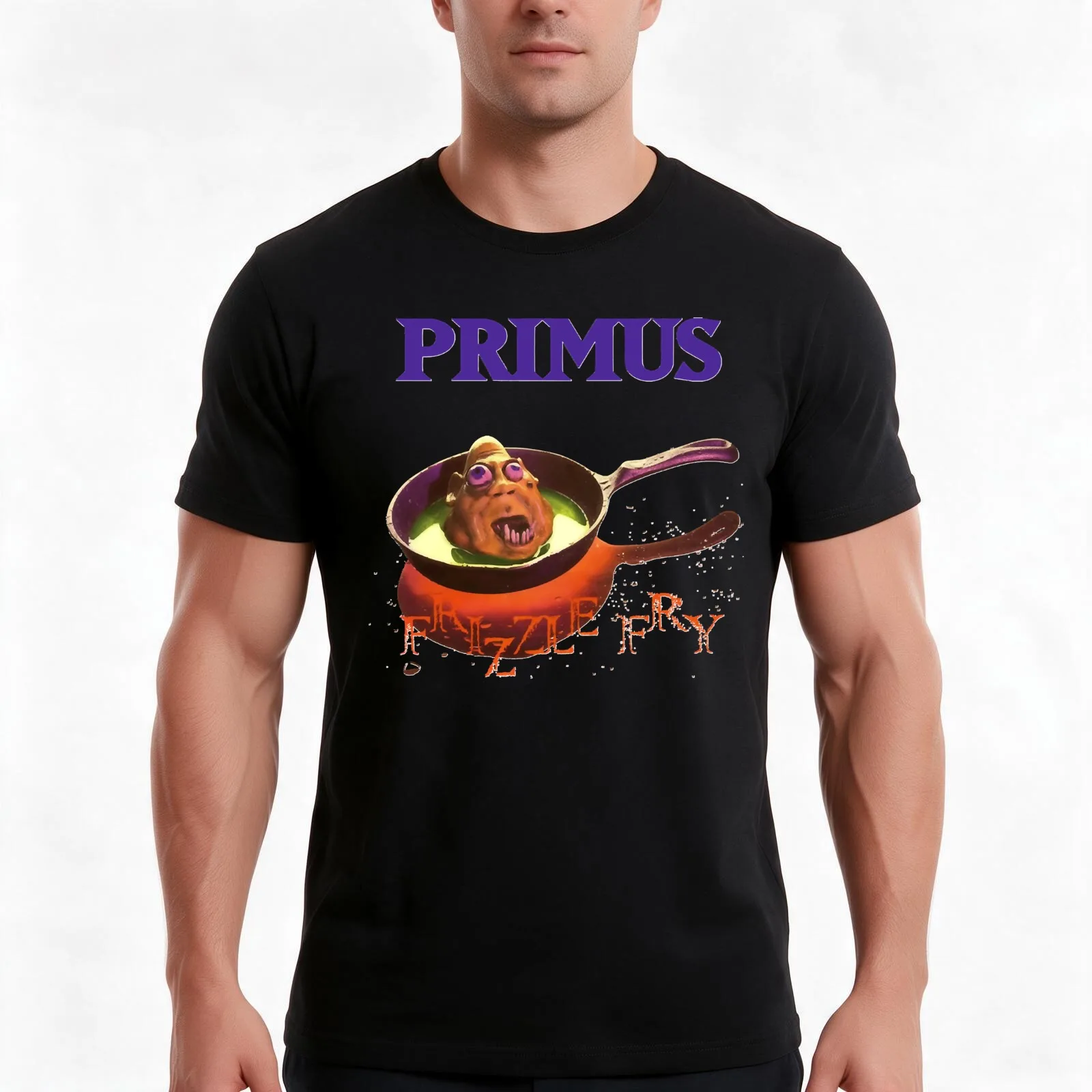 primus-frizzle-fry---Classic- T-Shirt, Summer Casual Cotton Tee, Oversized Streetwear Tops, Vintage Graphic Print, 100% Cotton