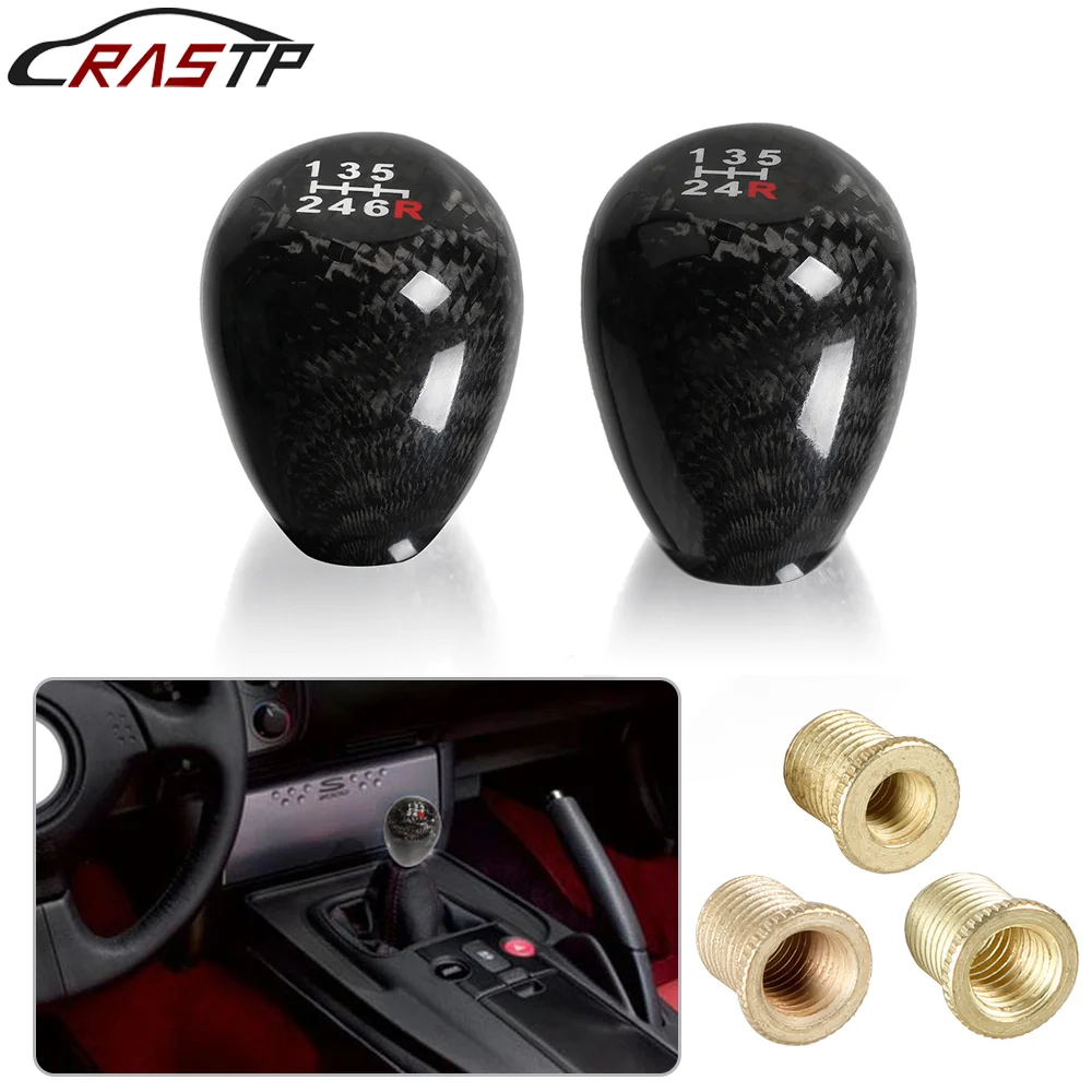 

RASTP-Universal 5/6 Speed Racing Carbon Fiber Gear Shift Knob Manual Transmission Shifter Lever Knob Handle Knob RS-SFN117