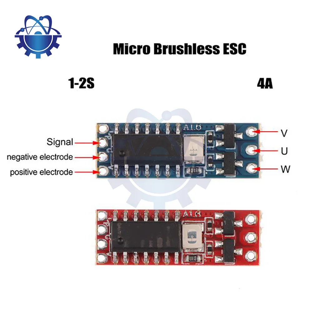 1S-2S DC3.7V-8.4V 4A Micro Brushless Motor Drive Board Voltage Stabilizer Driver ESC for 1104 1106 1306 1407 1503 Brushless Moto