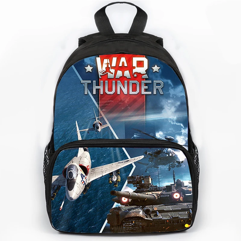 16 Inch War Thunder Backpack for Teenager Large Bookbag Fighter Tank 3D Print School Bags High Quality Backpack Students Daypack