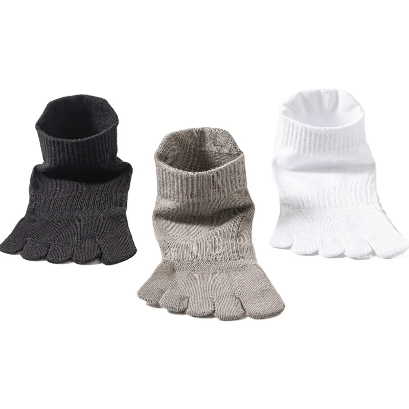 6 Pairs Solid Color Bamboo Fiber 5 Finger Socks Unisex Mesh Breathable Comfortable Deodorant Protect Ankle Short Socks with Toes