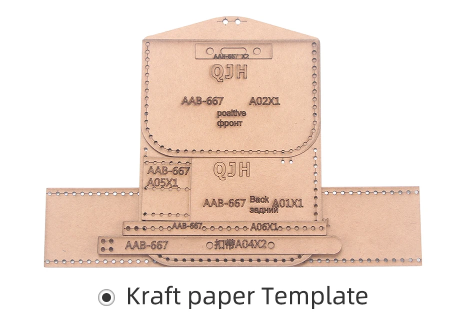 QJH Mini Mode Geldbörse Leichte Handtasche Cut-freies Kraft Papier Muster Zeichnung Vorlage DIY Handgemachte Leder Spezielle Geschenk – Detail 1