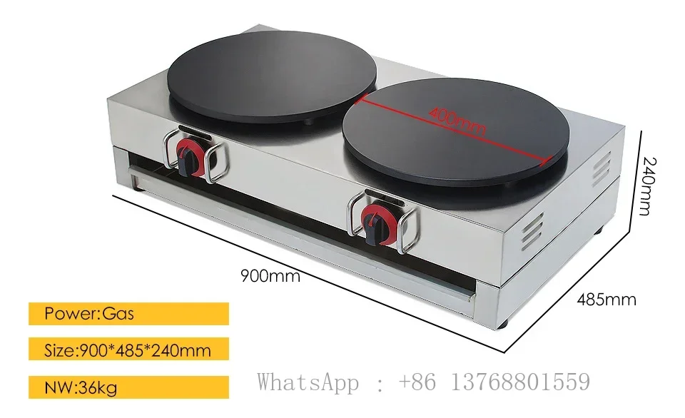 Profesional Crepe Maker Double Plates Gas Crepe Maker Machine A Crepe Non Sltick Crepes Maker Crepera