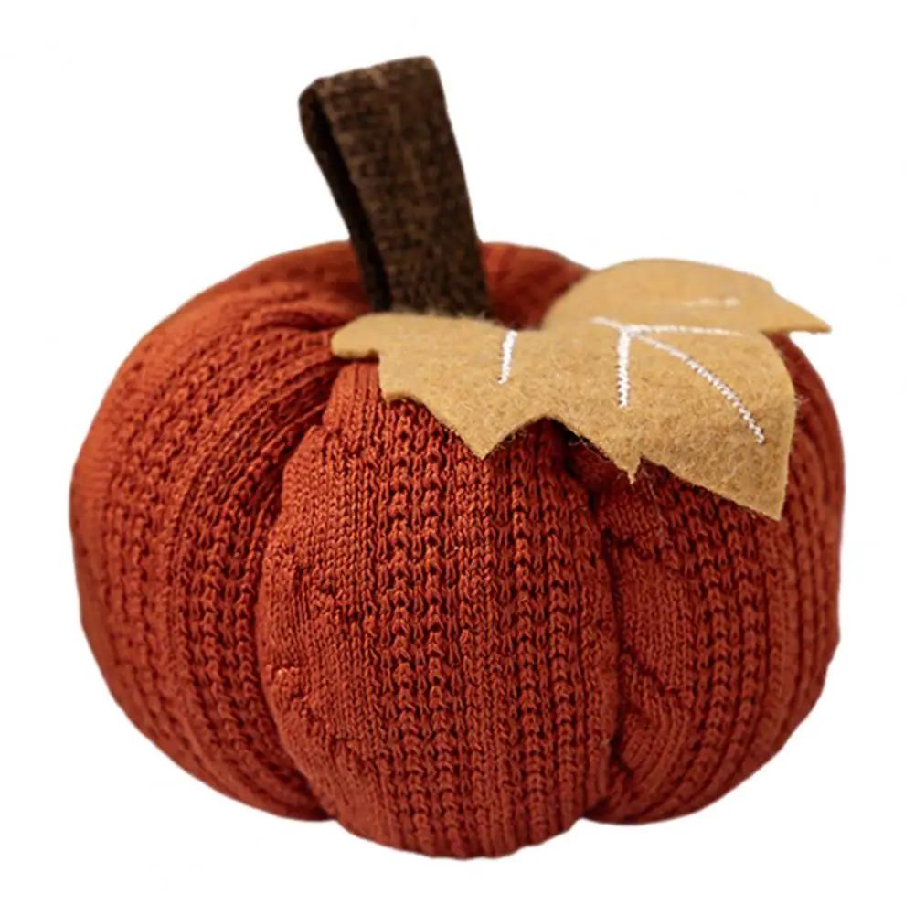 Chic Pumpkin Ornaments Fall Harvest Pumpkin Decor Set for Farmhouse Table Centerpiece Small Fabric Foam Pumpkins Rust for Mantel