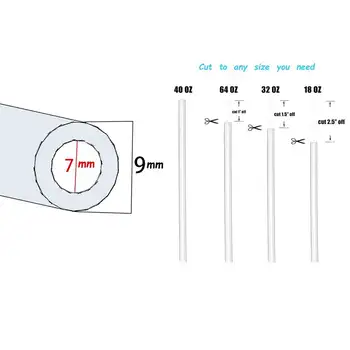 9mm rovná brčka na pití, vakuový hrnek Themos Cup, náhradní brčko s kartáčkem, vhodné pro Stanley 18-40 oz 8 nejlepší prodej Brčko Stanley Tumbler - №3