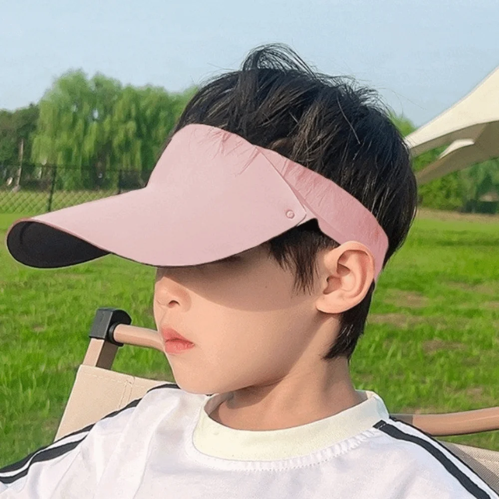

Multicolor Quick-dry Kids Sunshade Hat Seamless Soft Summer Kid Sunhat Lightweight Solid Color Children's Sunscreen Cap Boys